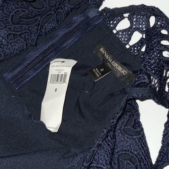 NWT Banana Republic Factory Store Casual Dress Lace Embroidery Dark blue
Size 8 - Picture 9 of 11